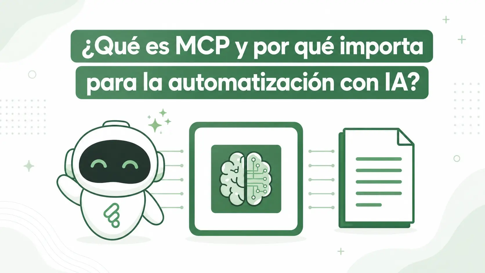 Arquitectura MCP que conecta una aplicación de IA con herramientas de negocio