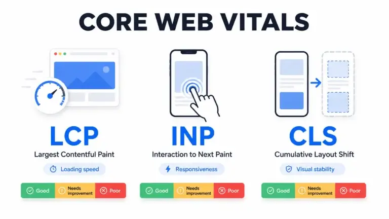 LCP, INP y CLS como métricas Core Web Vitals